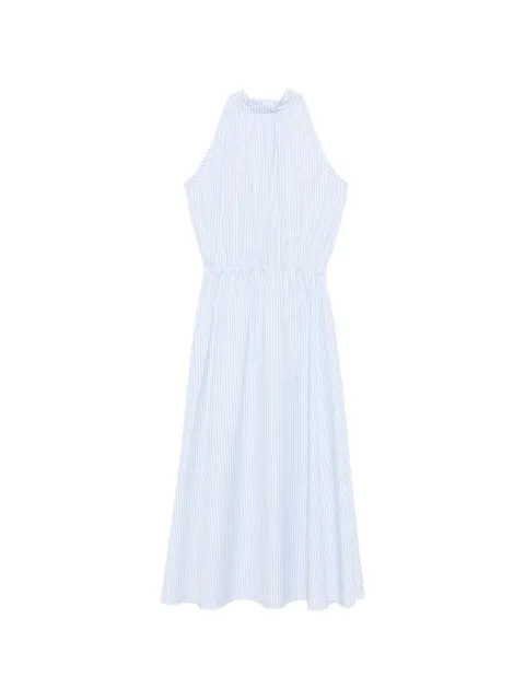 CRIDA Taormina striped halterneck midi dress