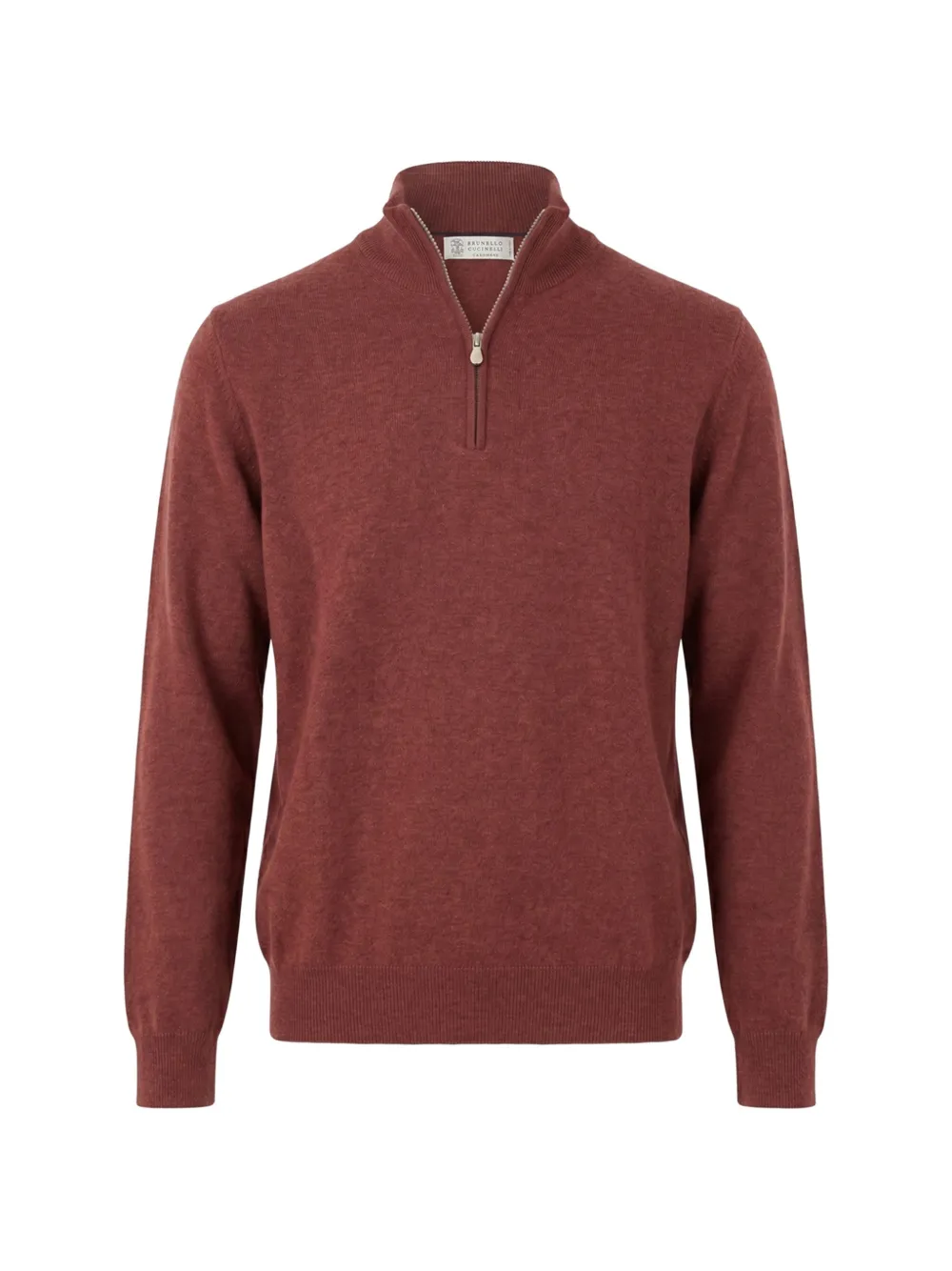 Brunello Cucinelli half-zip cashmere sweater - Rosso