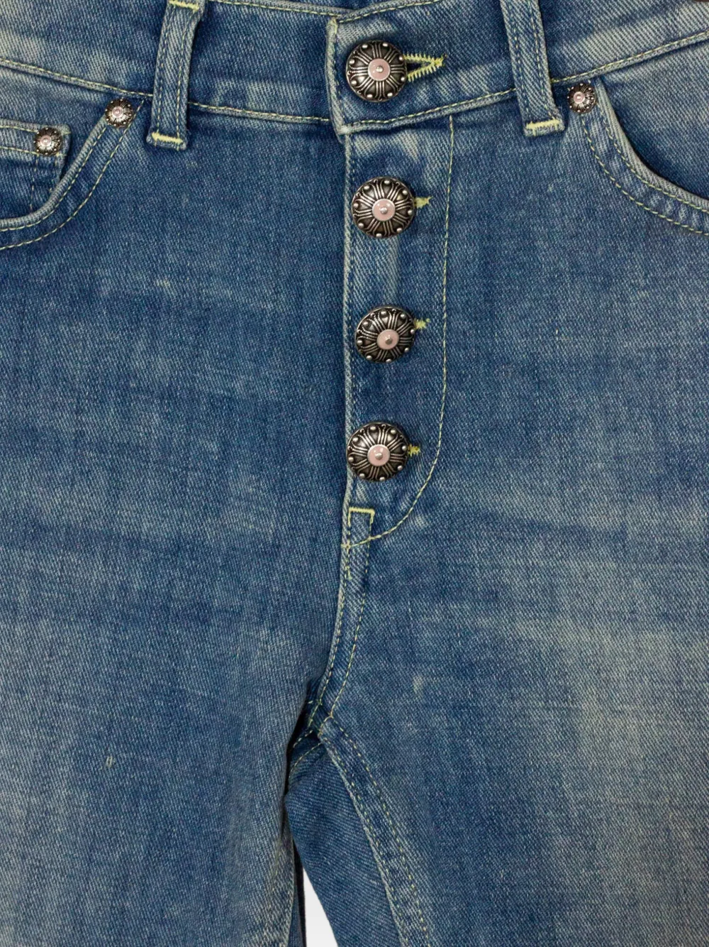  Dondup Kids Distressed Button-front Jeans - Bleu 