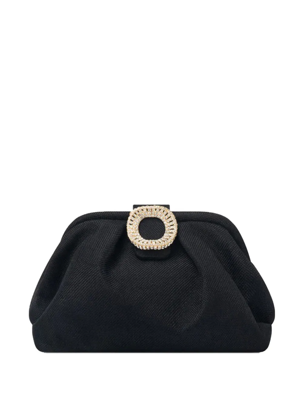 TWENTY FOURHAITCH Bakios jewelled-buckle clutch bag - Nero