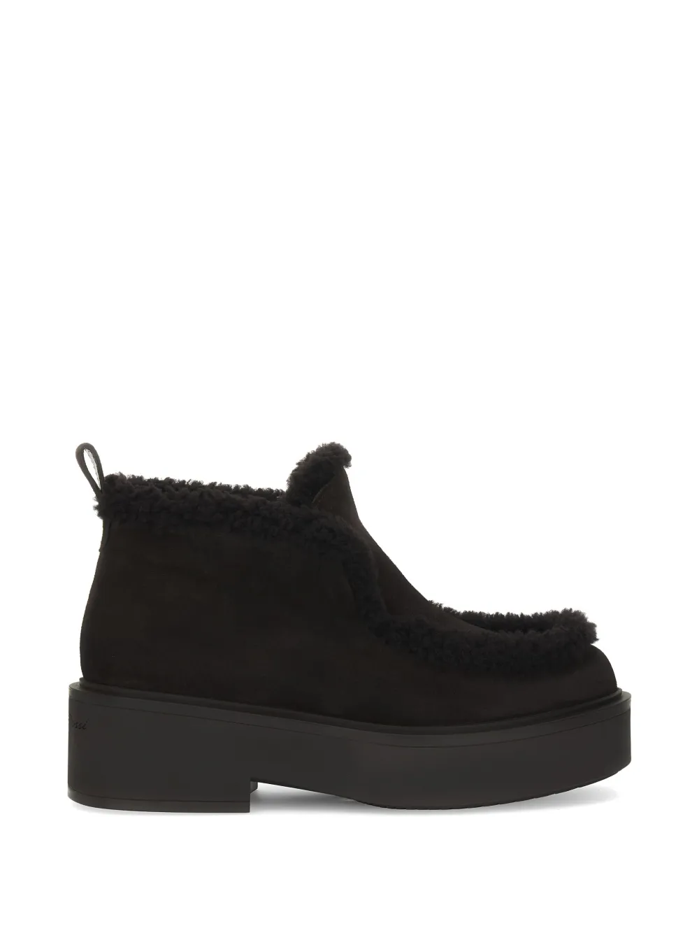 Gianvito Rossi shearling-trim suede ankle boots - Brown