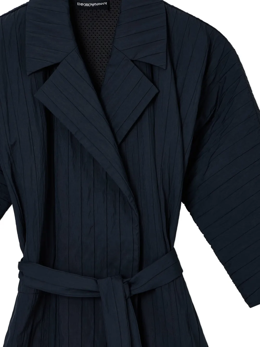 Emporio Armani Kids Jas met ceintuur en plooien Blauw