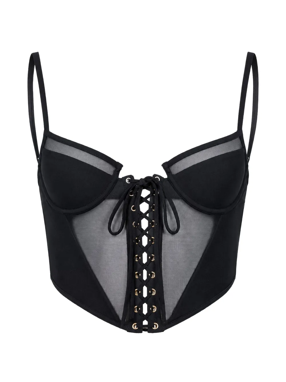 Kiki de Montparnasse lace-up bikini top - Nero