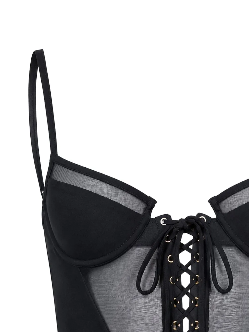 Kiki de Montparnasse Bikinitop met veters Zwart