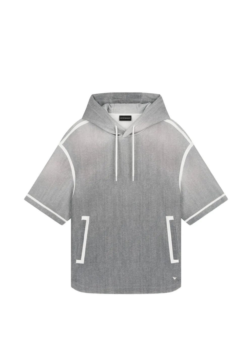Emporio Armani contrast-trim short-sleeve hoodie - Grey