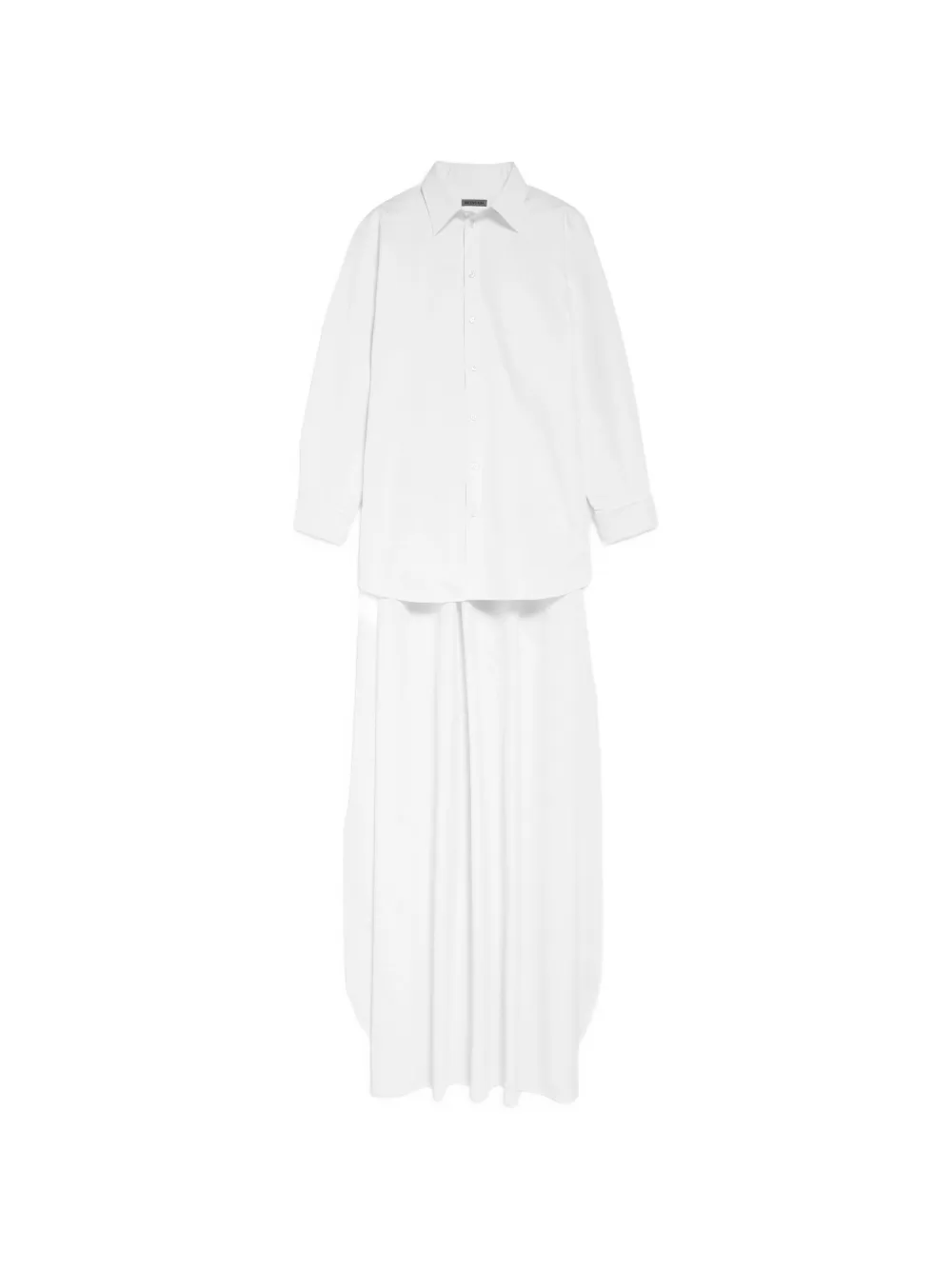 Balenciaga Train high-low poplin shirt - White