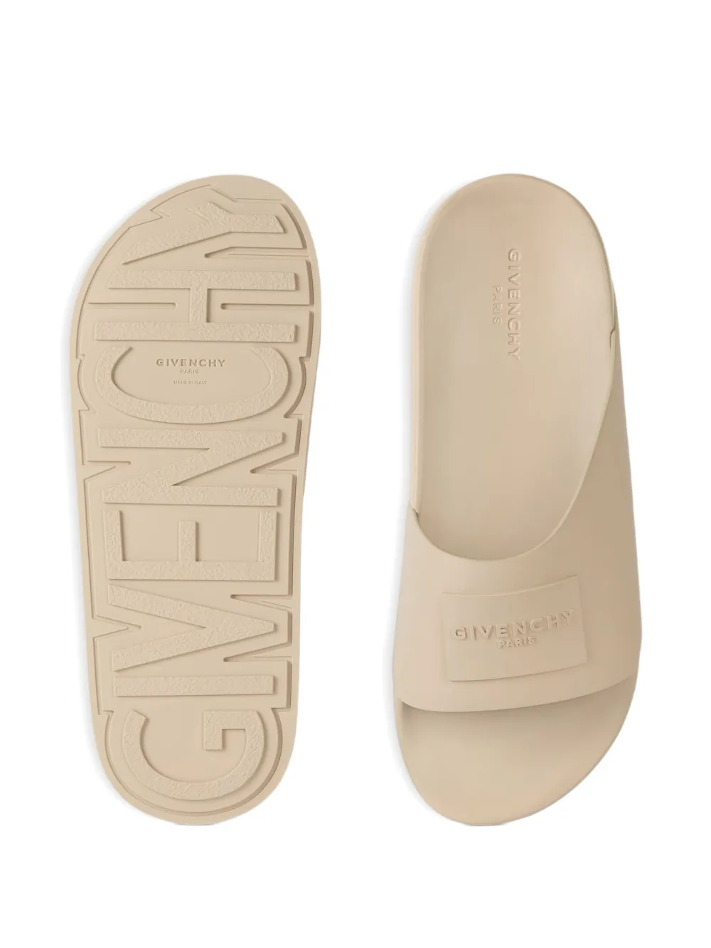 Givenchy Label logo-patch slides Beige