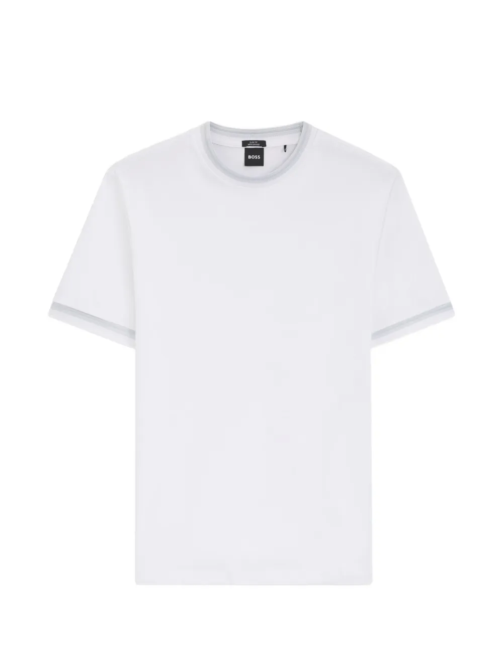 BOSS tipped-trim jersey T-shirt - Weiß