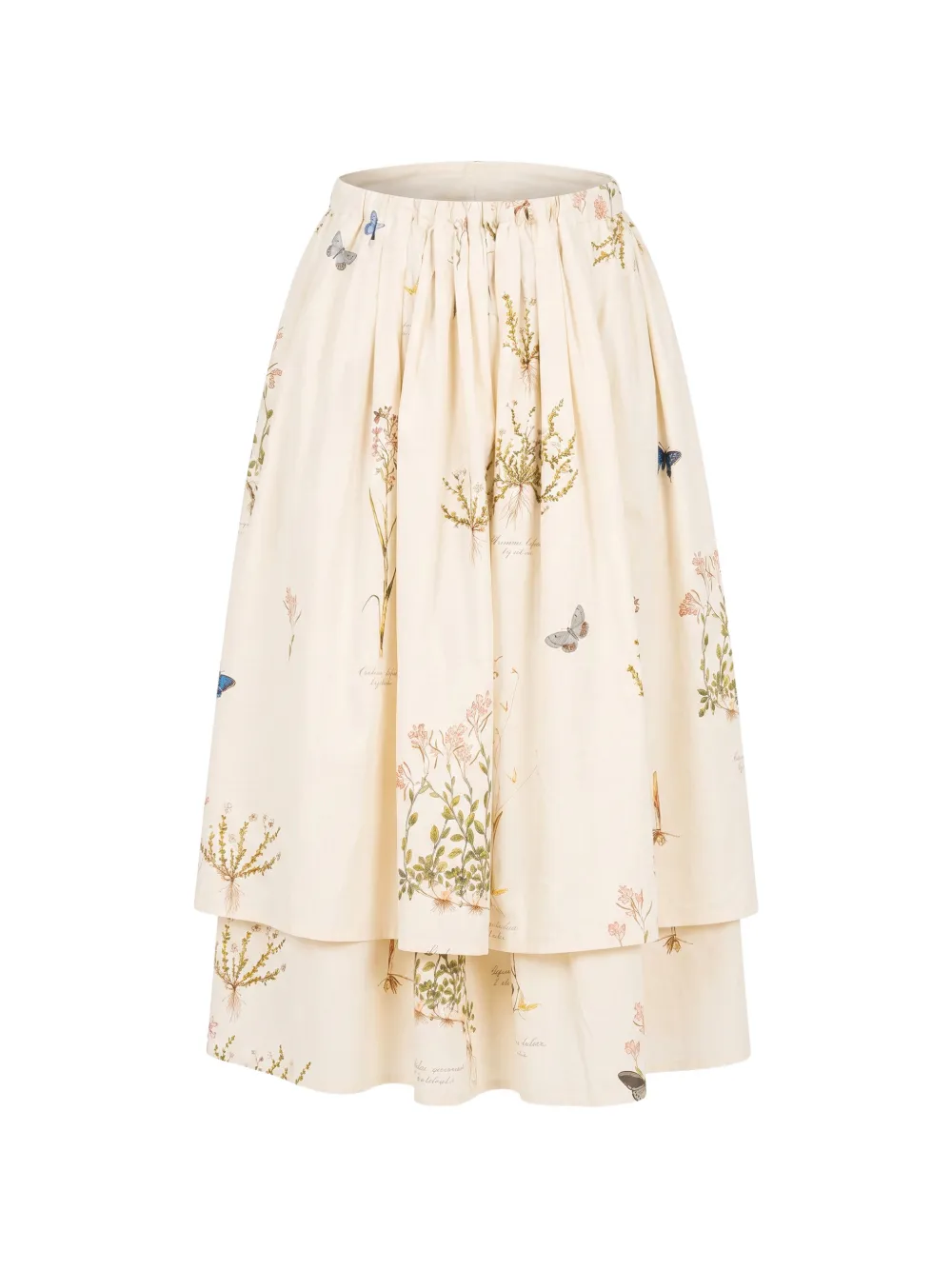 Aleksandr Manamïs floral-print layered midi skirt - Toni neutri