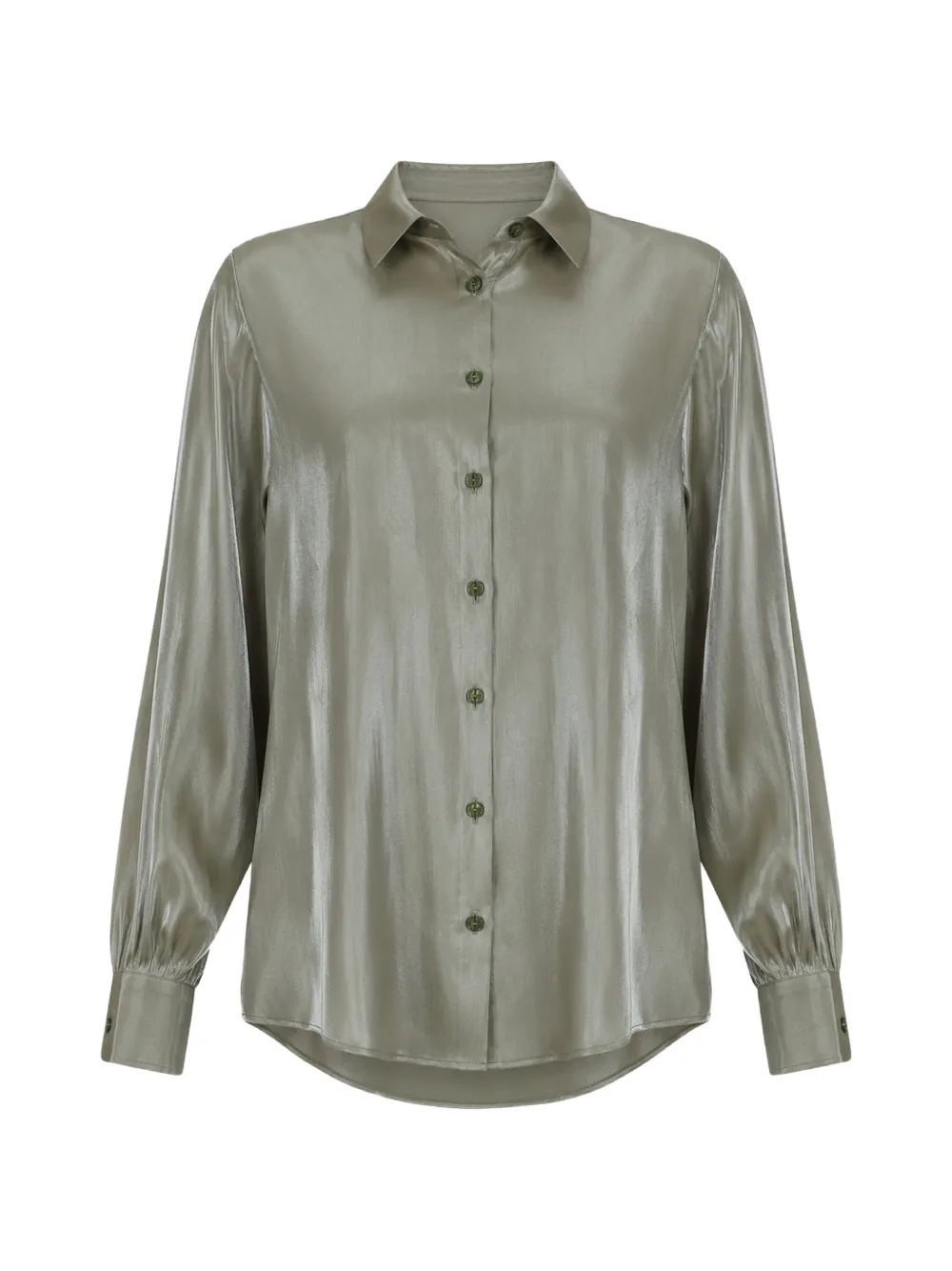 Cruna Ivonne satin-finish shirt - Grün
