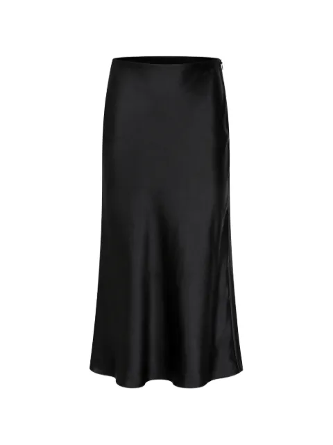 L'Agence Perin satin-finish silk midi skirt