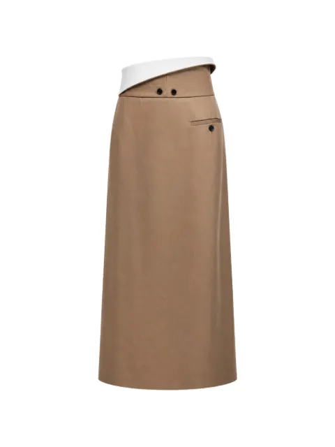 Carven fold-over waist slit-detail maxi skirt
