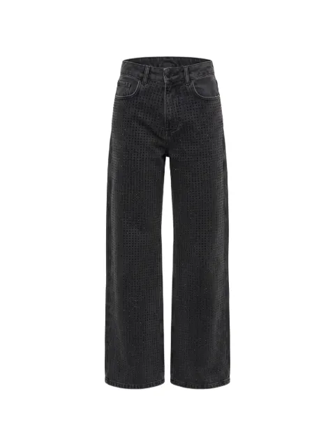 Benetton embellished wide-leg jeans