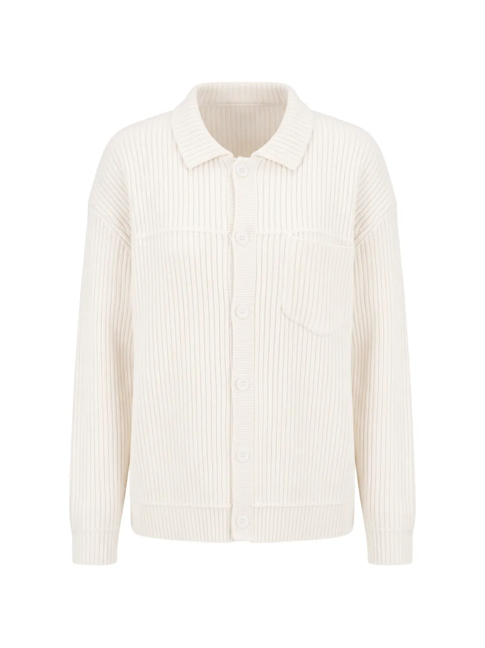 Aya Muse ribbed-knit button-up cardigan - Toni neutri
