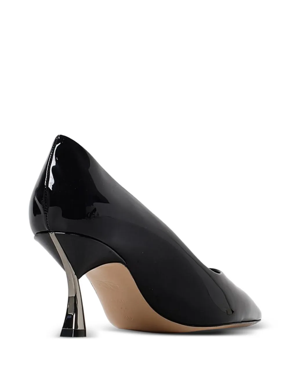 Casadei patent-effect pointed-toe pumps Zwart