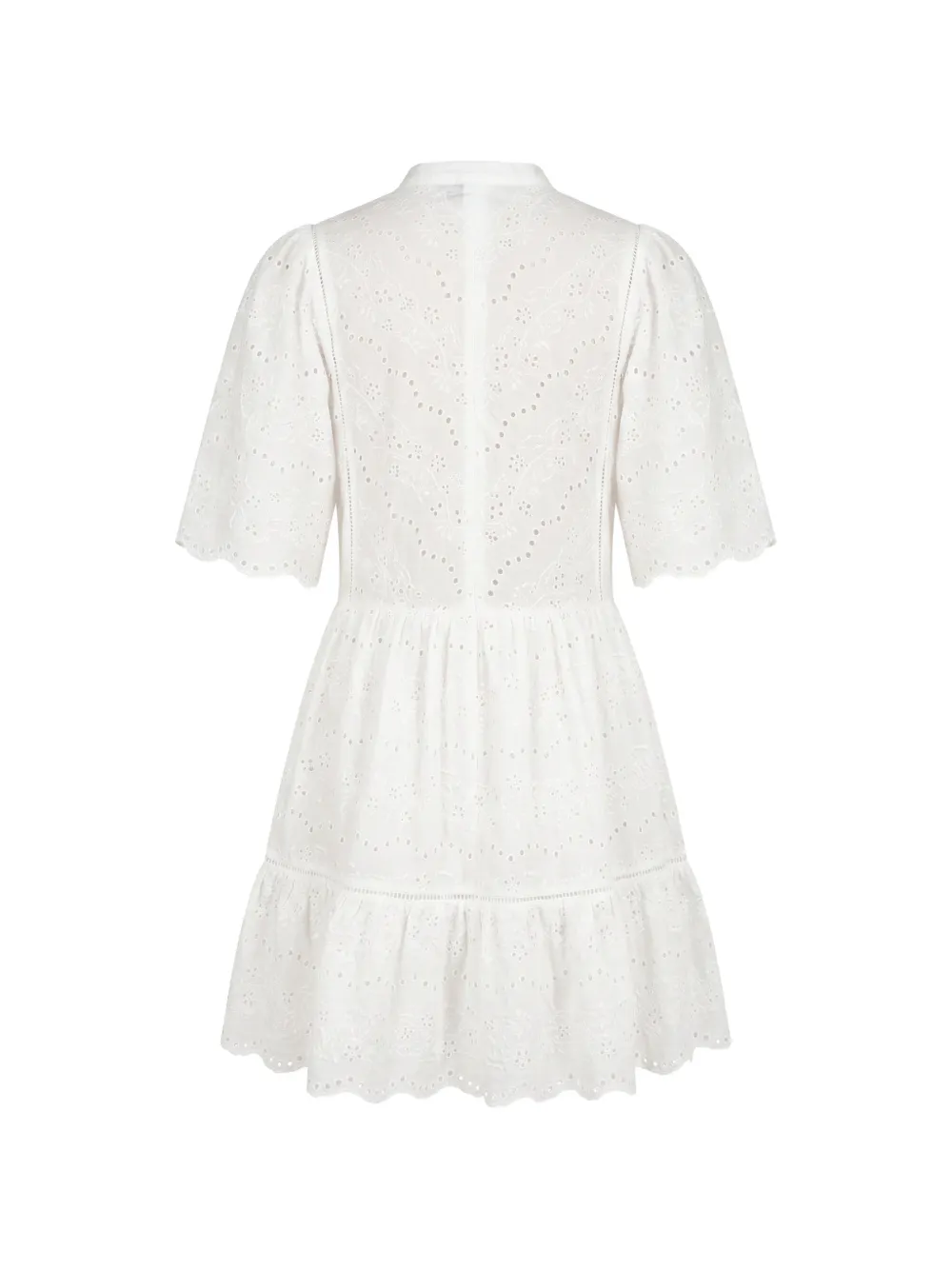 BOSS Broderie anglaise mini-jurk Wit