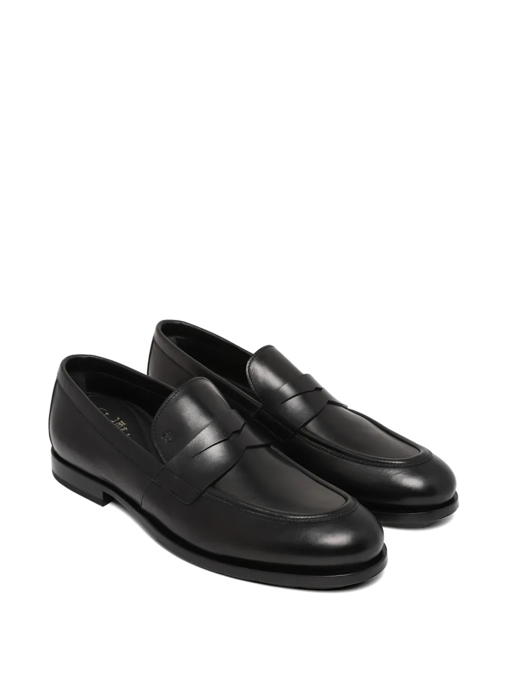 Fabi British penny-slot almond-toe loafers Zwart