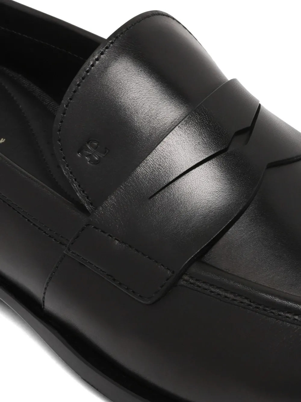 Fabi British penny-slot almond-toe loafers Zwart