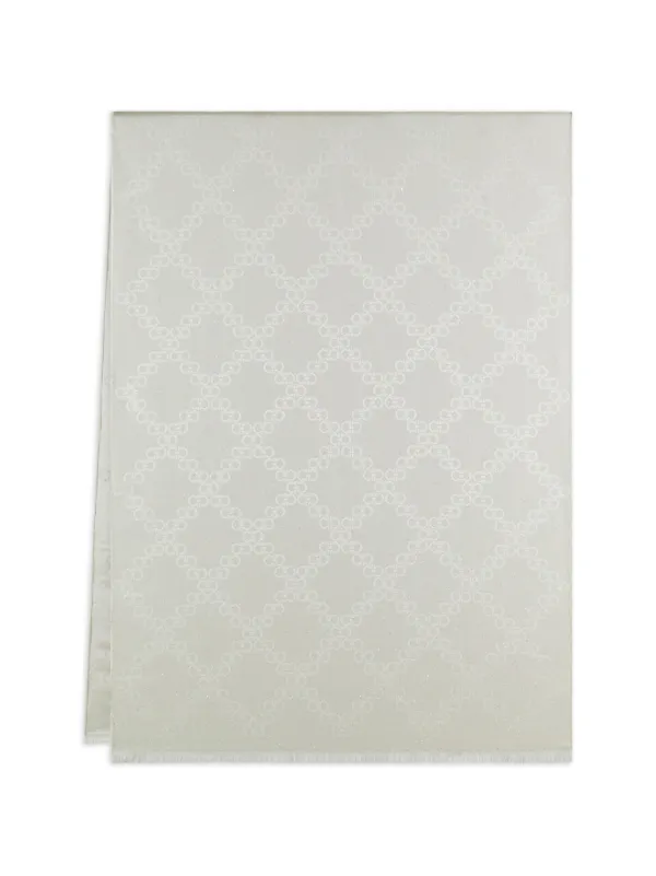 Ferragamo Sequin-embellished Gancini-jacquard Scarf in Neutrals
