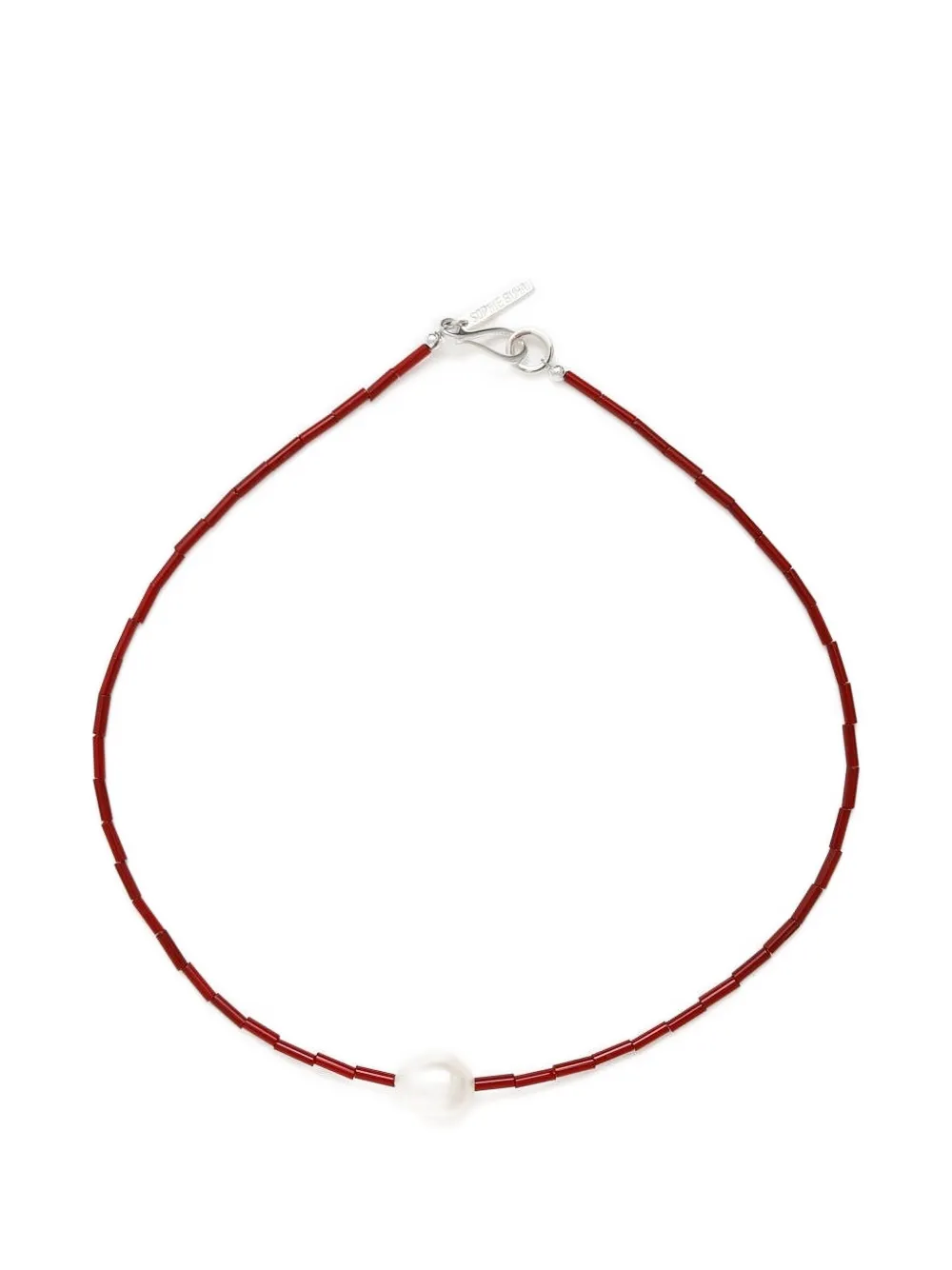 Sophie Buhai Hathor Pearl And Carnelian Necklace In White