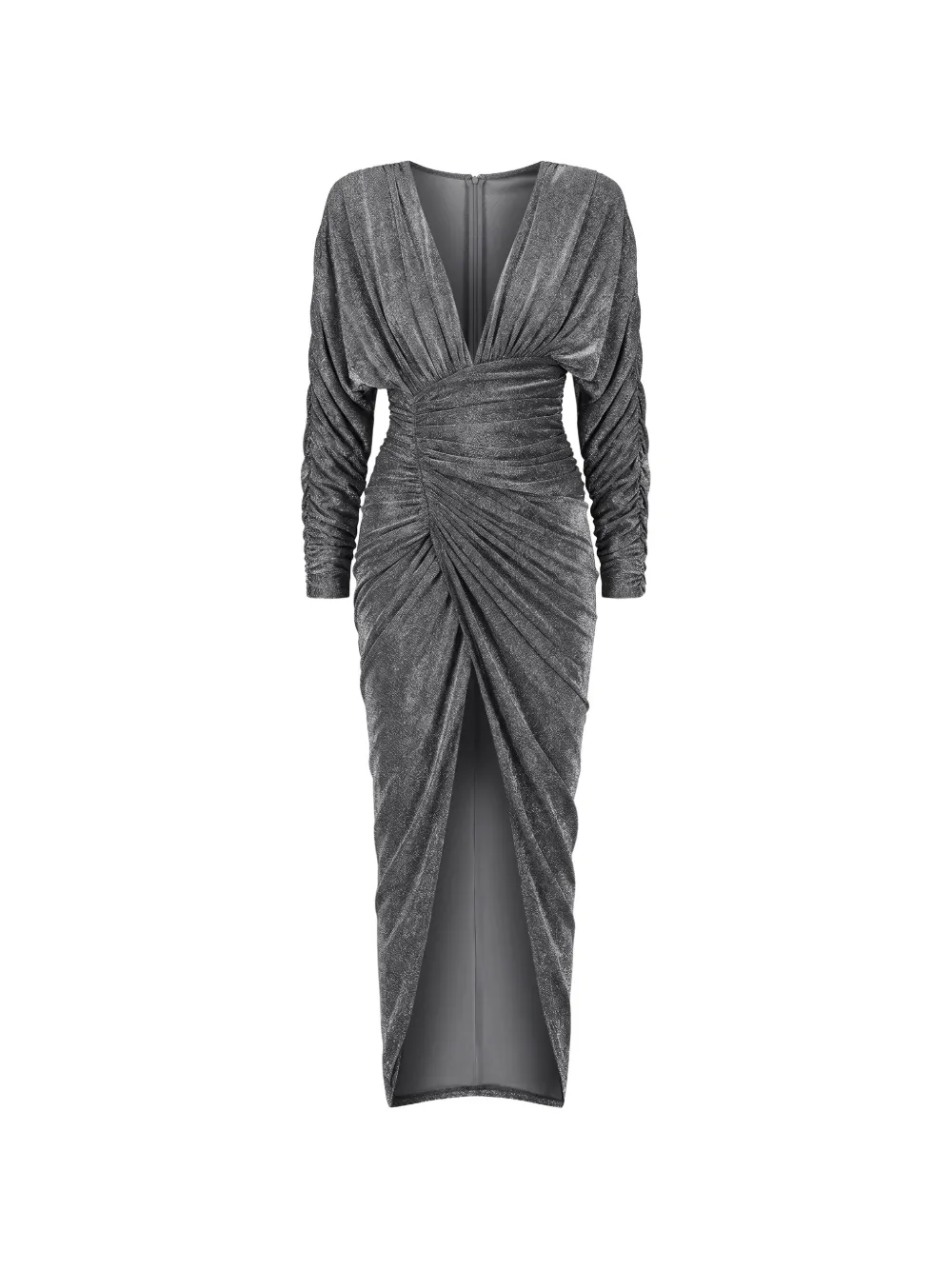 Alexandre Vauthier ruched metallic-effect maxi dress - Argento