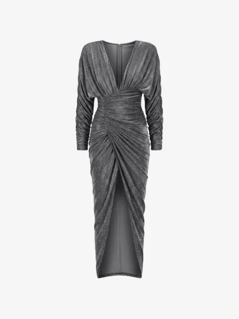 Alexandre Vauthier ruched metallic-effect maxi dress