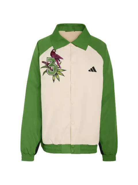 adidas x Farm Rio parrot-embroidered colour-block jacket