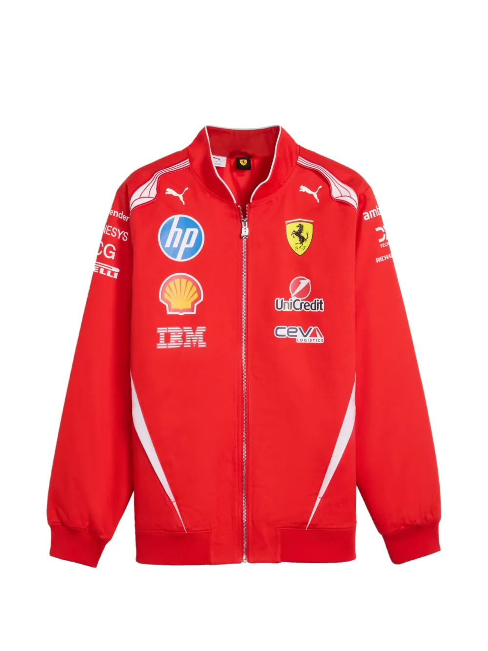 PUMA Scuderia Ferrari HP logo-patch zip-up bomber jacket - Rosso