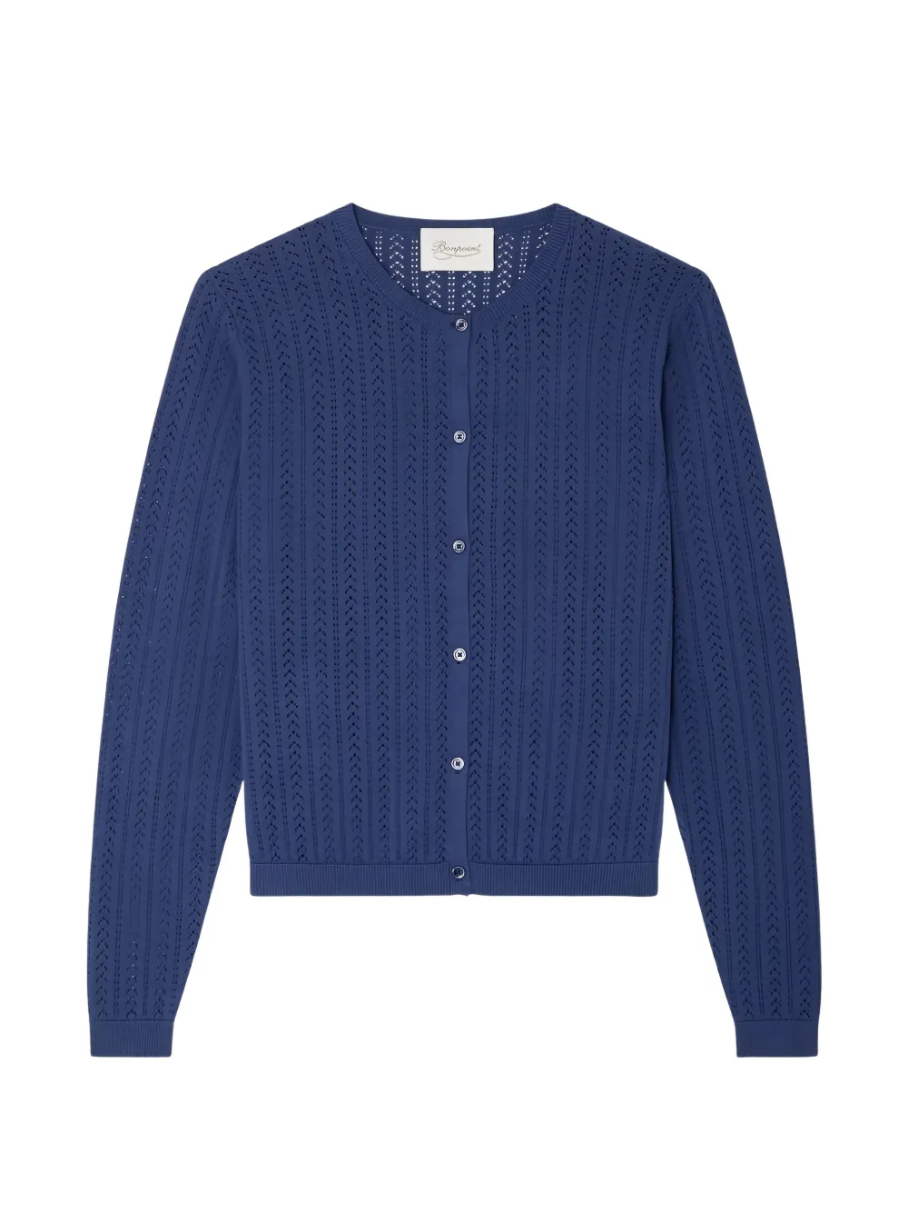 Bonpoint pointelle-knit cardigan - Blue