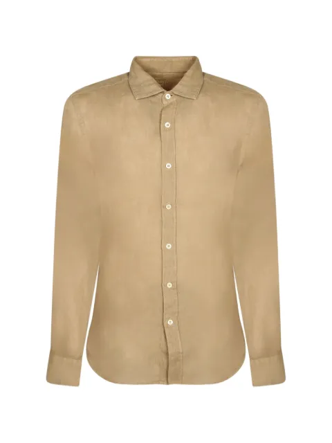 120% Lino camisa con dobladillo curvo