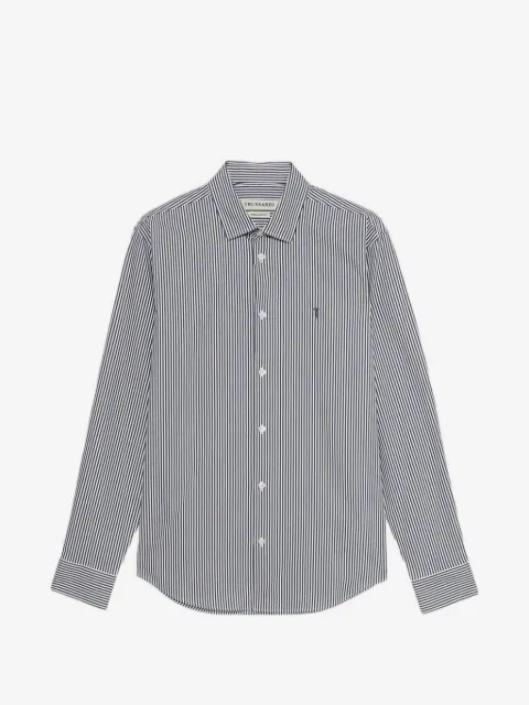 Trussardi camisa con detalle del logo y estampado de rayas