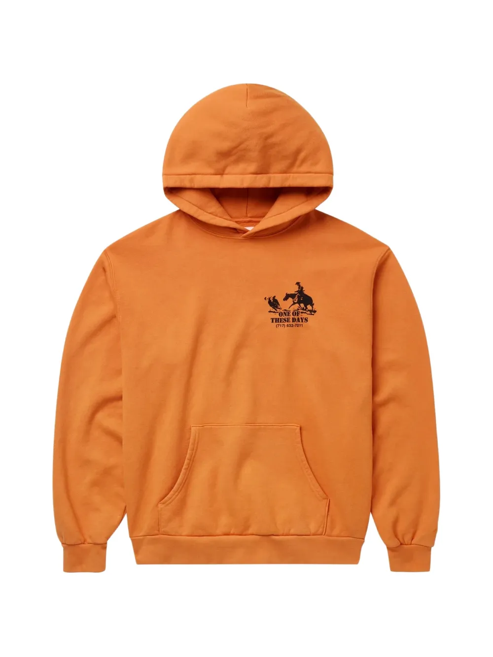 One Of These Days Round Up graphic-print hoodie - Arancione
