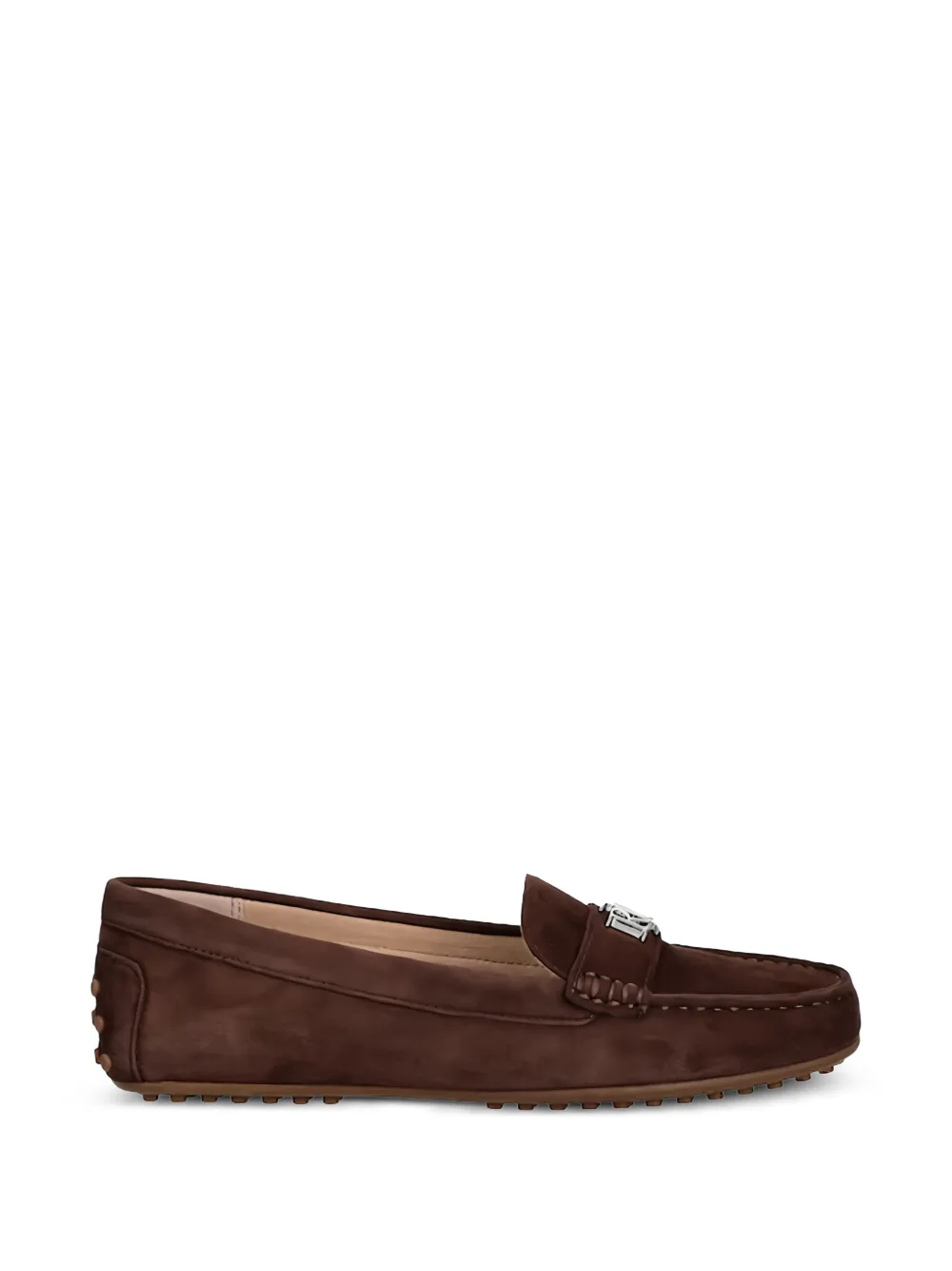 Lauren Ralph Lauren logo-plaque suede loafers - Marrone