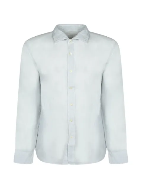 120% Lino button-fastening curved-hem shirt