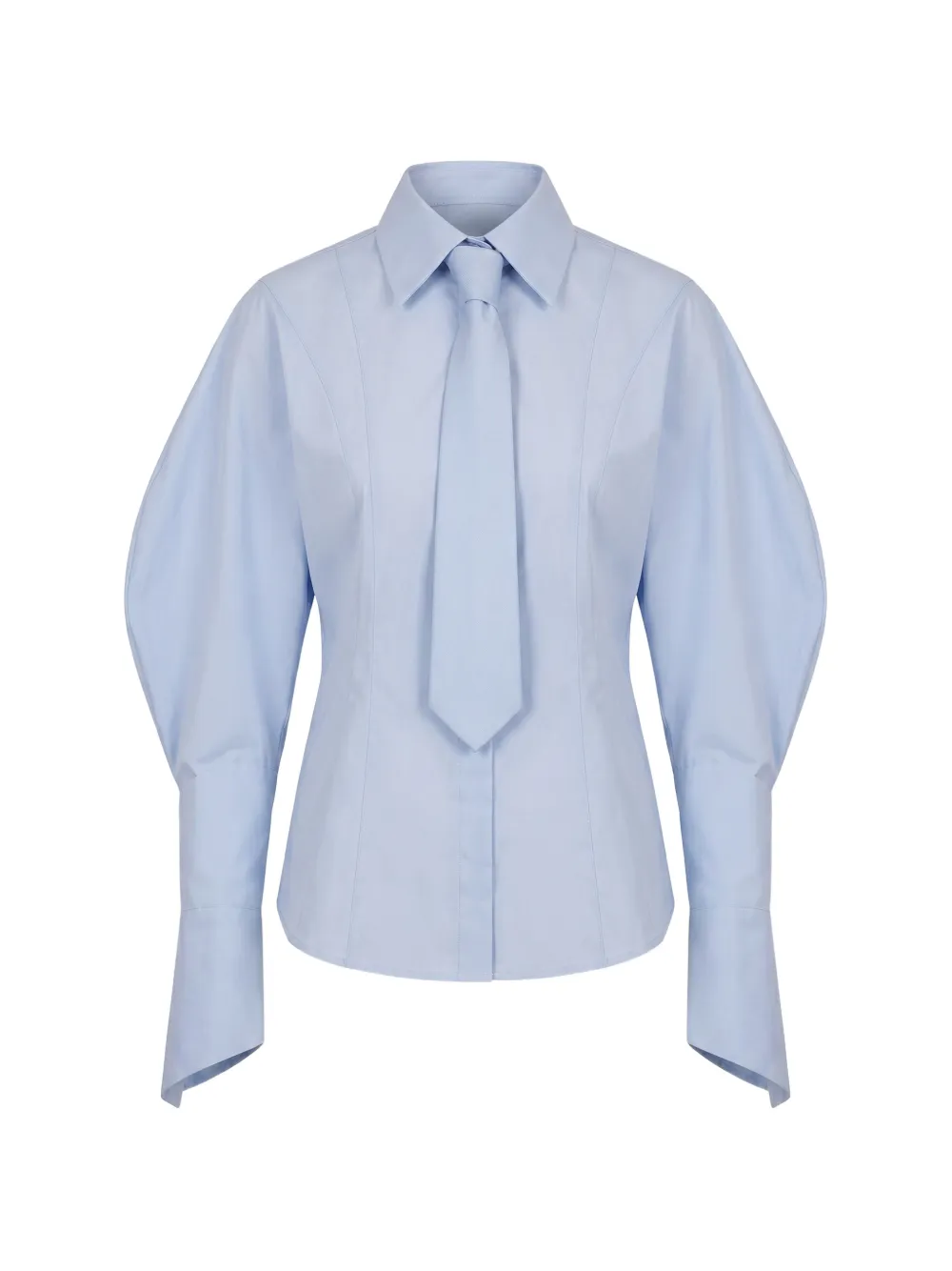 BALOSSA puff-sleeve darted shirt - Blu