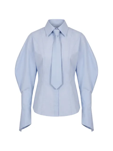 BALOSSA puff-sleeve darted shirt