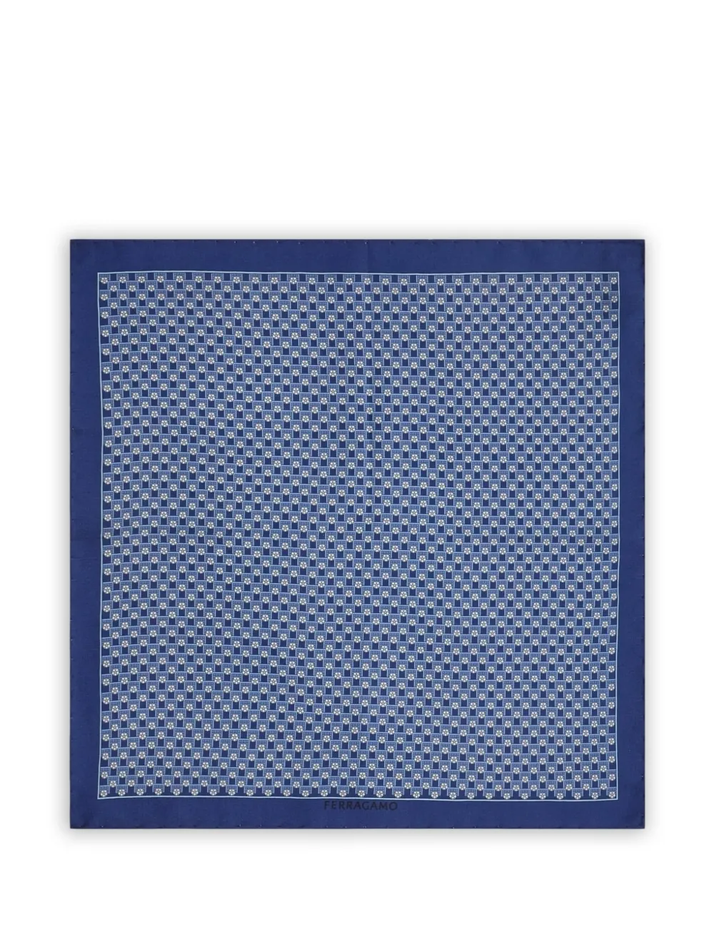 Ferragamo Fazzoletto da taschino con stampa Tournament - Blu