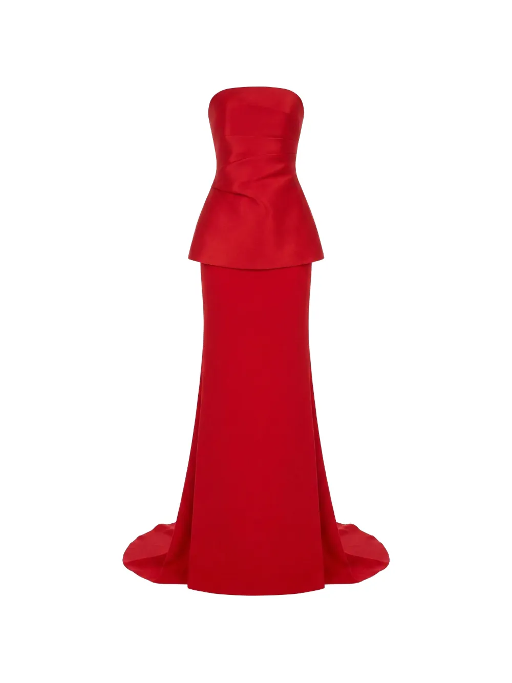 Solace London strapless peplum-waist maxi dress