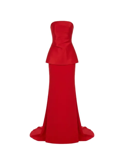 Solace London strapless peplum-waist maxi dress