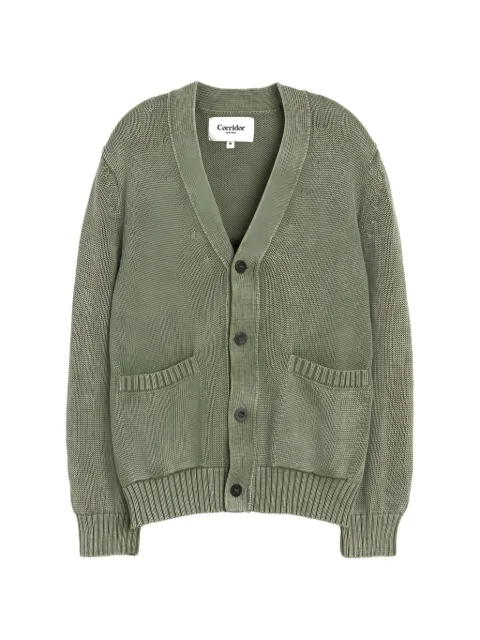 Corridor acid-wash cotton cardigan
