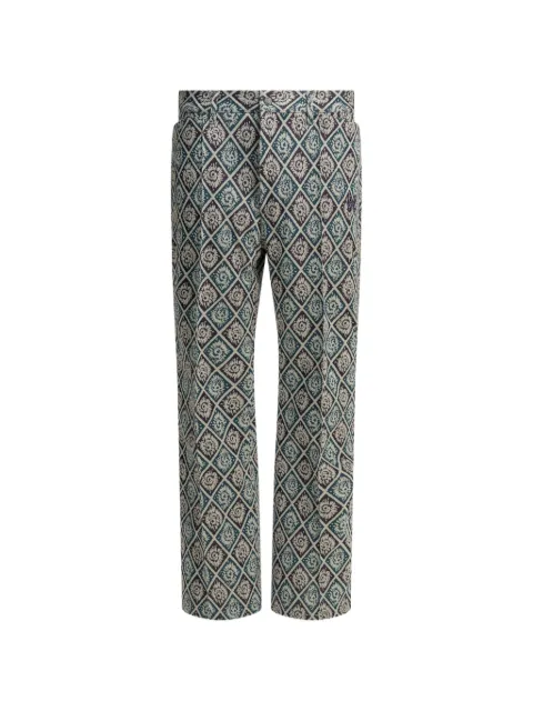 Needles geometric-pattern wide-leg trousers