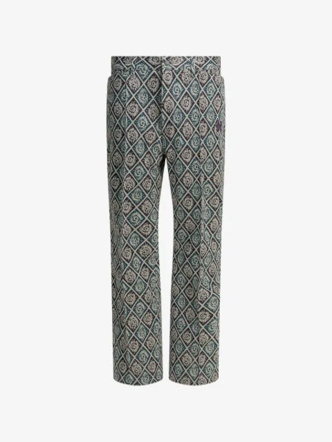 Needles geometric-pattern wide-leg trousers