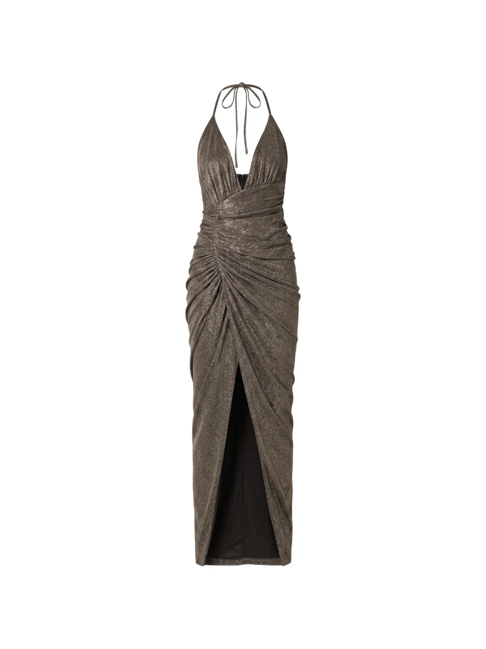 Alexandre Vauthier ruched halterneck dress - Brown