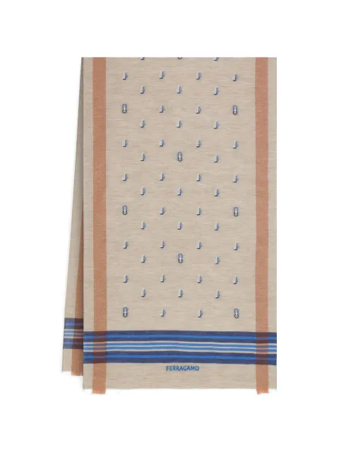 Ferragamo Gancini-print nautical-pattern scarf