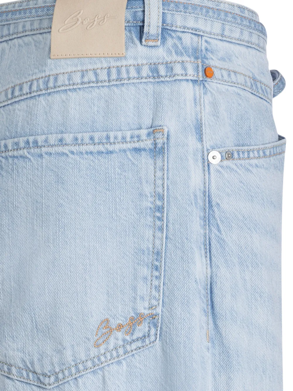 BOSS Gesmockte jeans met trekkoord Blauw