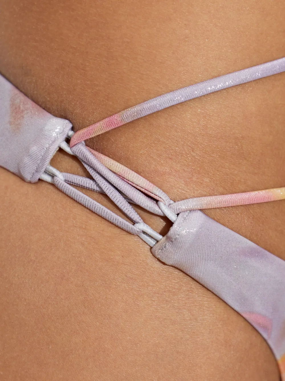 Diesel Bikini met bloemenprint en veters Paars