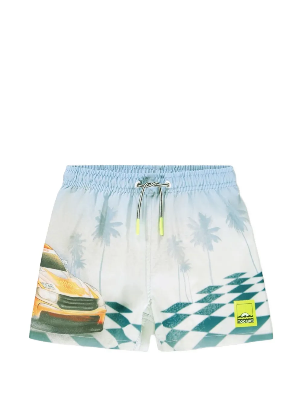 Molo Niko graphic-print drawstring swim shorts - Bianco