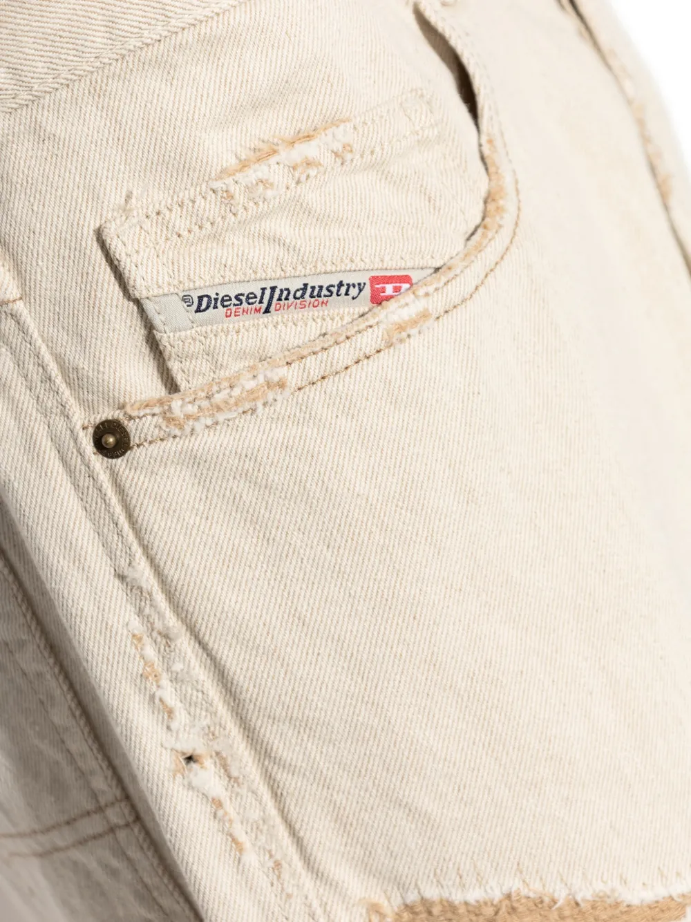 Diesel 2001 D-Macro gerafelde jeans Beige