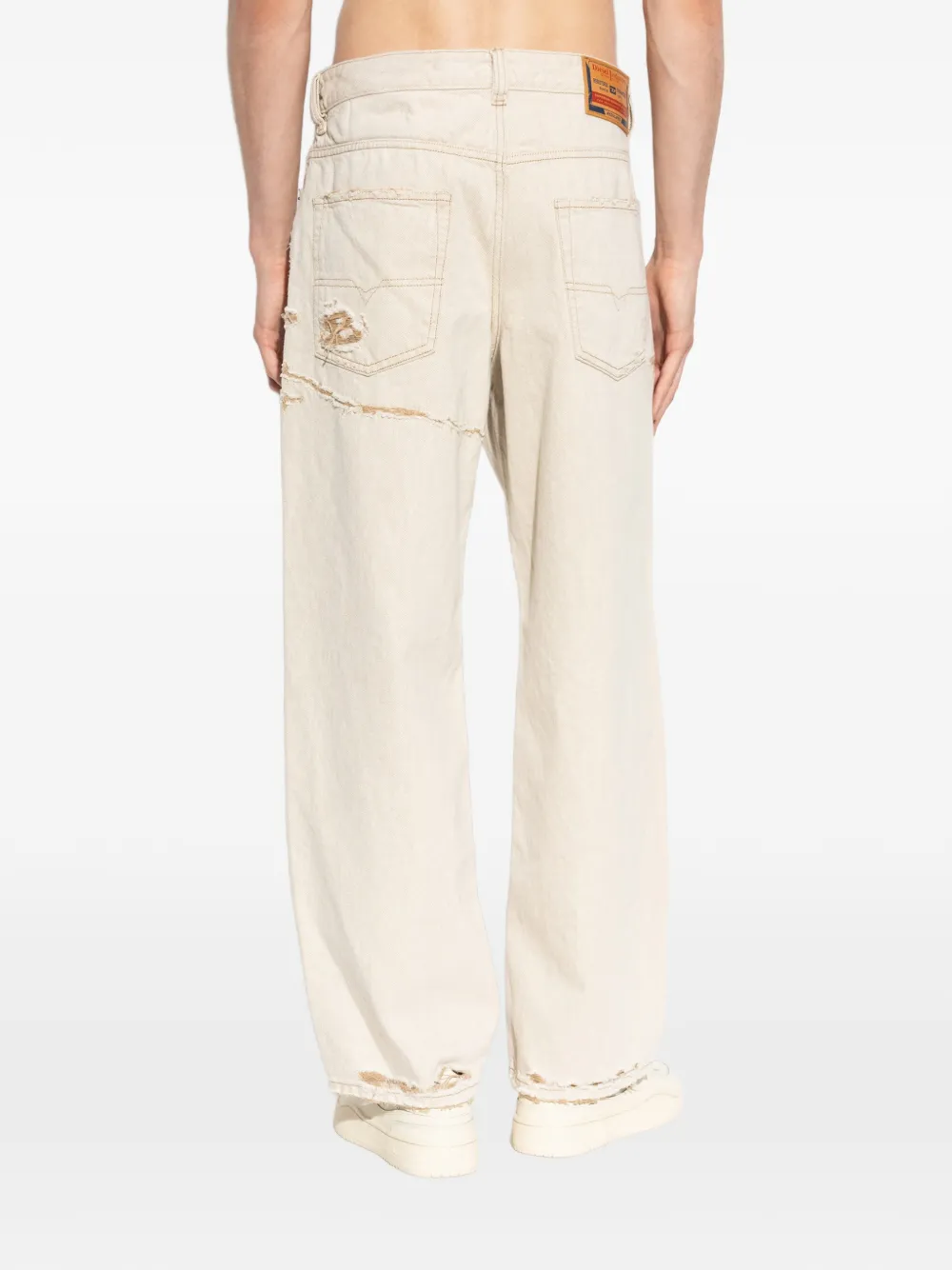 Diesel 2001 D-Macro gerafelde jeans Beige