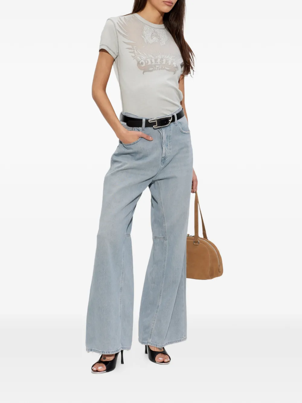 Diesel 1996 D-Sire-Yu-U jeans met wijde pijpen Blauw